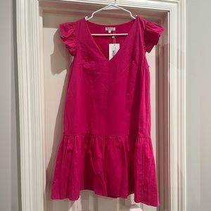 Hot pink drop waist dress